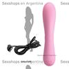 Vibrador de textura suave con masajeador de clitoris y carga USB